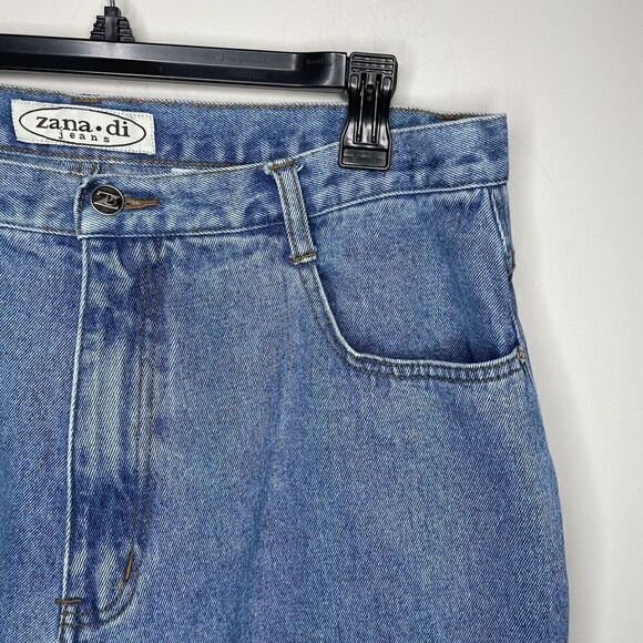 ZanaDi Jeans Womens 18 Flare Bell Bottoms Hippie Raw Hem Hearts VTG Y2K - Picture 2 of 10